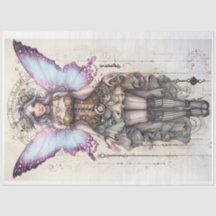 Steampunk Fairy mit rosa Wings Tissue