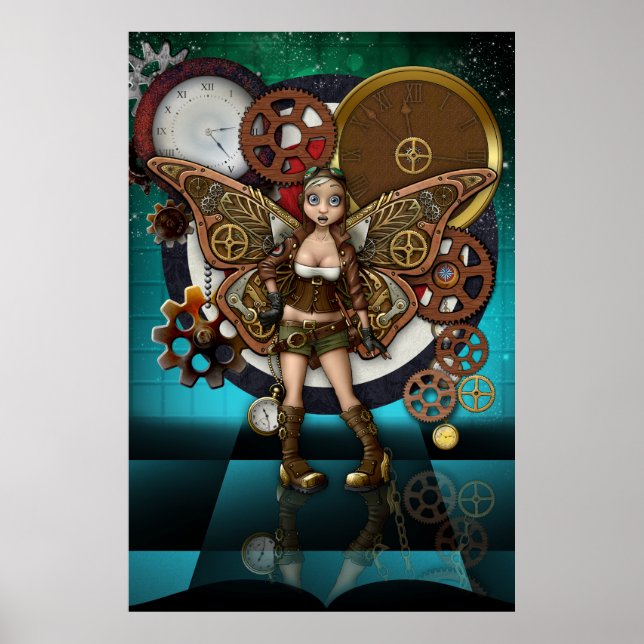 Steampunk Fairy Poster Fantasy Art (Vorne)