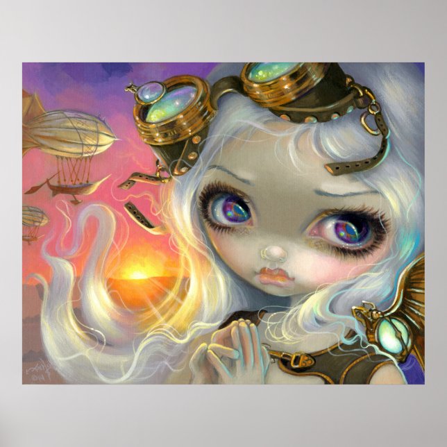 Steampunk Fairy WindSwept ART DRINT Poster (Vorne)
