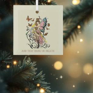 Steampunk Fairy Yellow Clock Gears Ornament Aus Glas