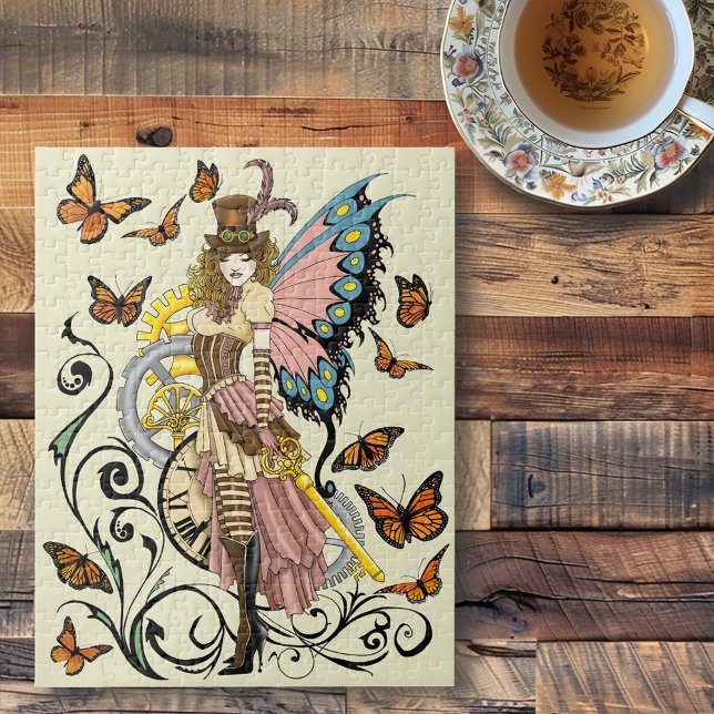 Steampunk Fairy Yellow Clock Gears Puzzle (Von Creator hochgeladen)