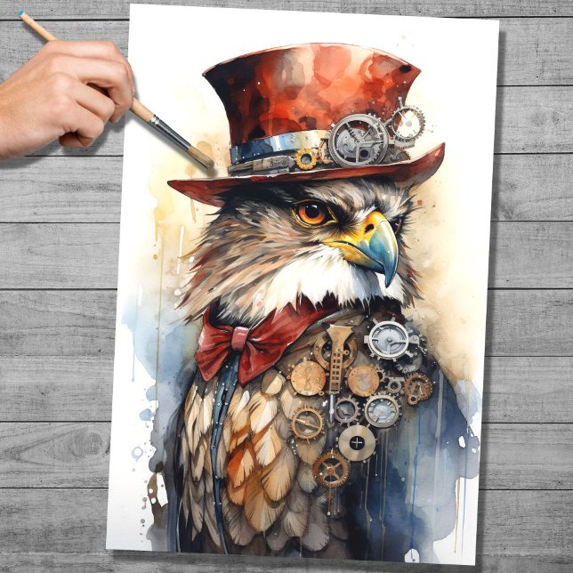 Steampunk Falcon 1 Dekoupage Paper Seidenpapier (Von Creator hochgeladen)