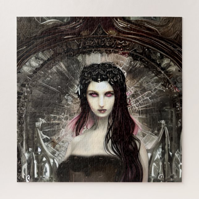 Steampunk Fallen Angel | Dunkle Kunst Puzzle (Vertikal)