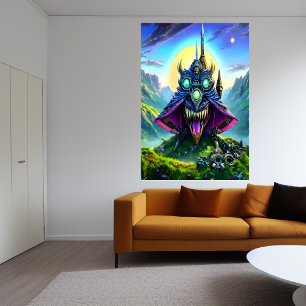 Steampunk Fantasy Bestie im Wald   Art der AI Poster