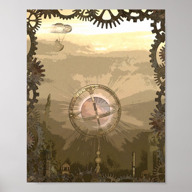 Steampunk Fantasy City Poster (Vorne)