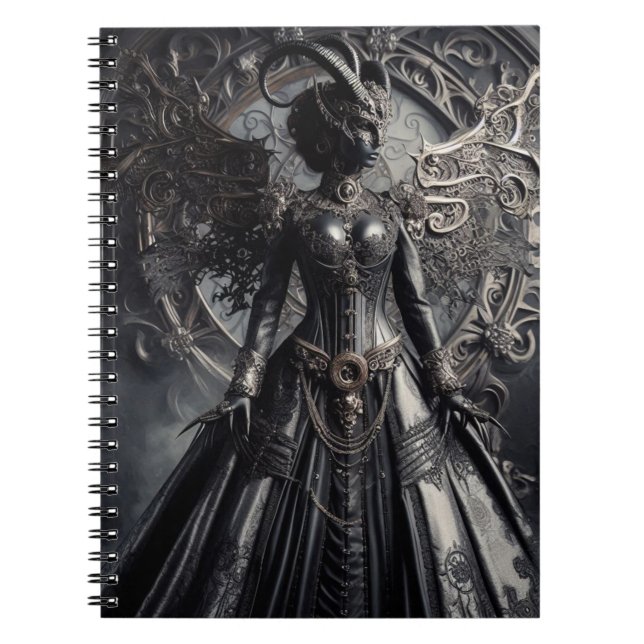 Steampunk-Fantasy-Dunkelheit-Dämonen-Mode Notizblock (Vorderseite)