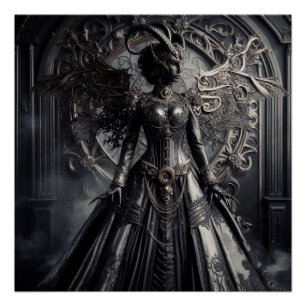 Steampunk-Fantasy-Dunkelheit-Dämonen-Mode Poster