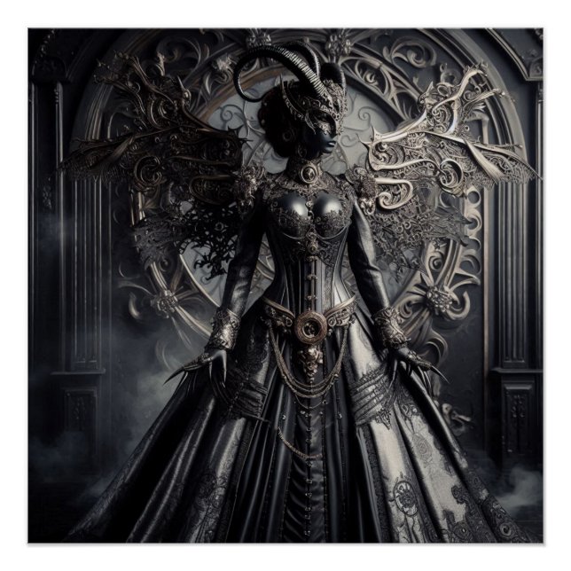 Steampunk-Fantasy-Dunkelheit-Dämonen-Mode Poster (Vorderseite)
