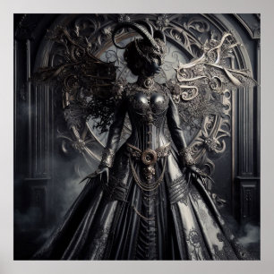 Steampunk-Fantasy-Dunkelheit-Dämonen-Mode Poster
