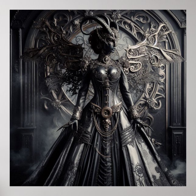 Steampunk-Fantasy-Dunkelheit-Dämonen-Mode Poster (Vorne)