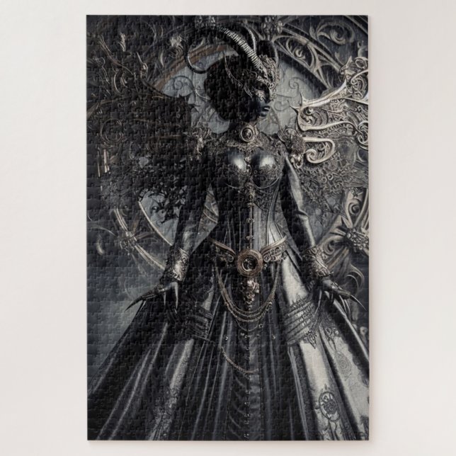 Steampunk-Fantasy-Dunkelheit-Dämonen-Mode Puzzle (Vertikal)