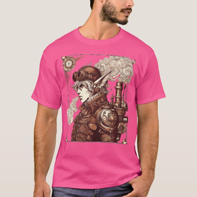 Steampunk Fantasy Elf Art T-Shirt (Vorderseite)