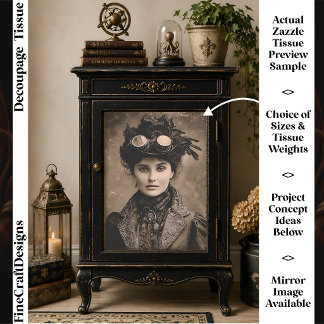Steampunk Fantasy Frau Foto Styl DX4R Decoupage Seidenpapier