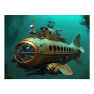 Steampunk Fantasy Submarine Fotodruck