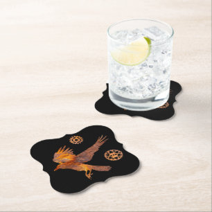 Steampunk - farbenfrohe, rostfreie Flügelkeule Untersetzer