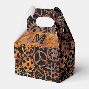 Steampunk Farbige, rostfreie Gänge Monogramm Gabe Geschenkschachtel