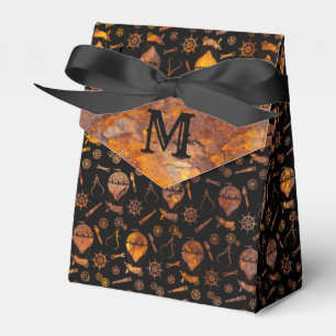 Steampunk-Farbige Rusty Balloons Monogram Geschenkschachtel