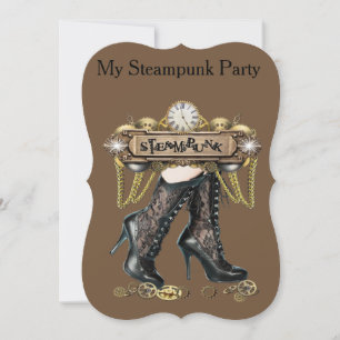Steampunk Fashion Party Einladung