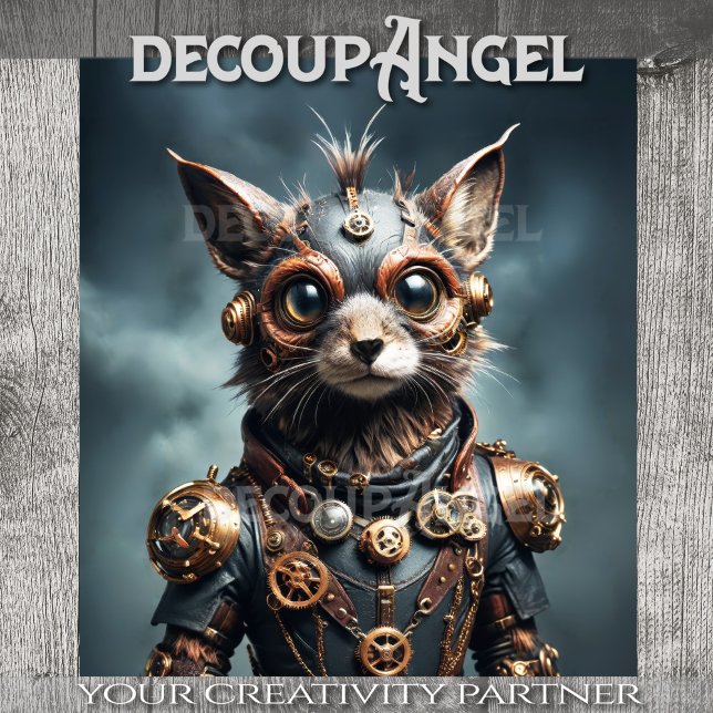 Steampunk Feline Revolution - Decoupage - Seidenpapier (Von Creator hochgeladen)