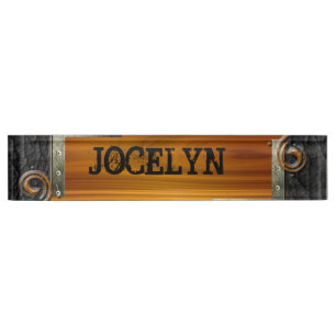 Steampunk fertigen ledernes Nummernschild Namensplakette