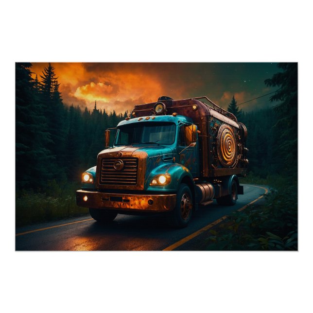 Steampunk Fire-Truck Poster (Vorderseite)