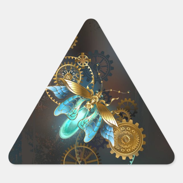 Steampunk Firefly Dreieckiger Aufkleber (Vorderseite)