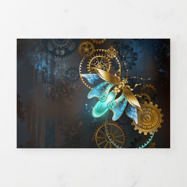 Steampunk Firefly Dreifach-gefaltete Programmkarte (Cover)
