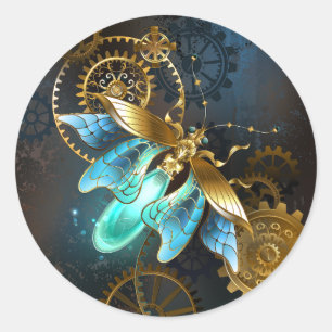 Steampunk Firefly Runder Aufkleber