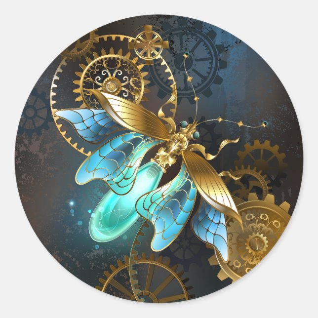 Steampunk Firefly Runder Aufkleber (Vorderseite)