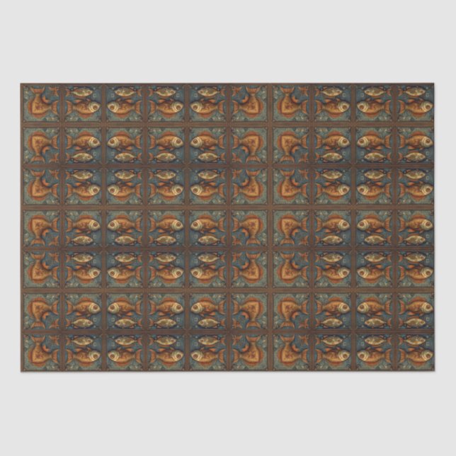 Steampunk-Fische Dekoupage 3 von 3 Seidenpapier (Vorderseite)