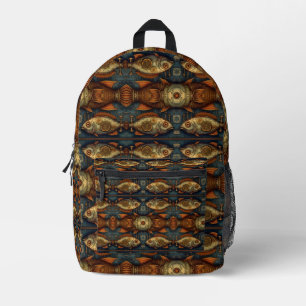 Steampunk-Fischmuster Bedruckter Rucksack