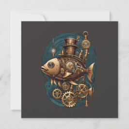 Steampunk Fish Vintag Retro Style