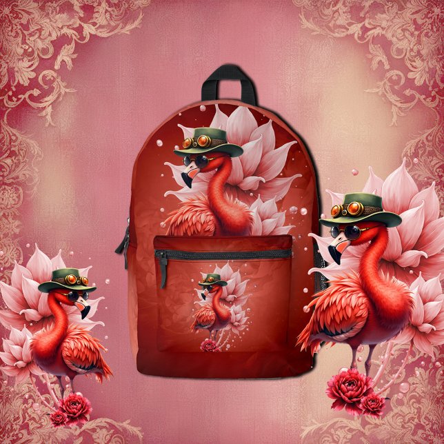 Steampunk Flamingo - Fantasy Digital Artwork Bedruckter Rucksack (Von Creator hochgeladen)