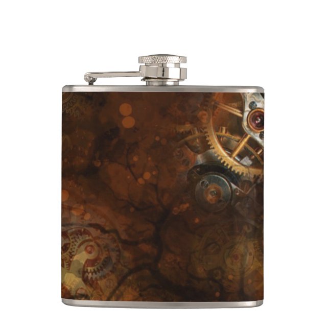 Steampunk Flasche Flachmann (Vorderseite)