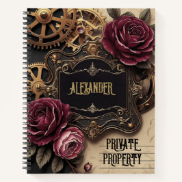 Steampunk Floral Gears Writing Journal Notizbuch
