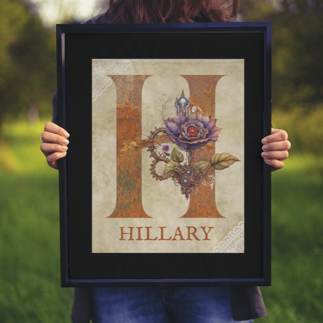 Steampunk Floral Letter H Poster (Von Creator hochgeladen)