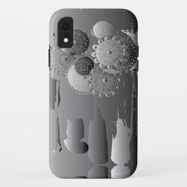 Steampunk Floral Metal Gray Case-Mate iPhone Hülle (Rückseite)
