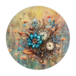Steampunk Floral Schneidebrett