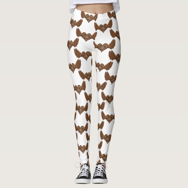 Steampunk Flügeldraht mit Gears Thunder_Cove Leggings (Vorderseite)