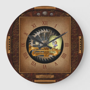 Steampunk Flumpet ~ Flügelhorn und Trumpet ~  Große Wanduhr