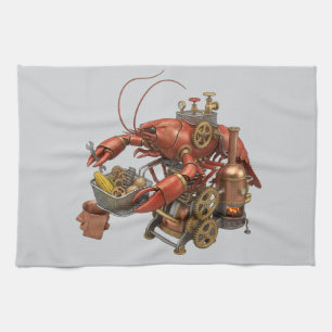 Steampunk-Flusskrebs-Kochkessel Mechanischer Humme Geschirrtuch