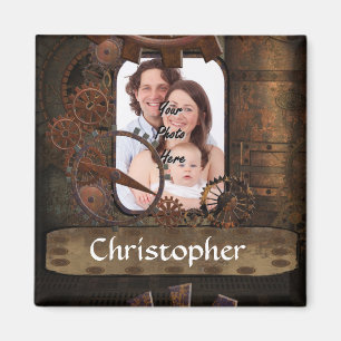 Steampunk-Foto Magnet