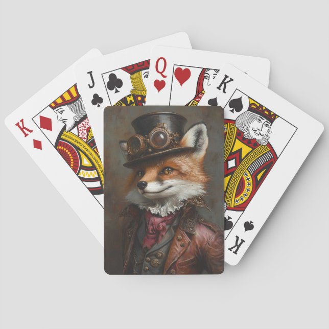 Steampunk Fox Wearing Goggles Spielkarten (Rückseite)