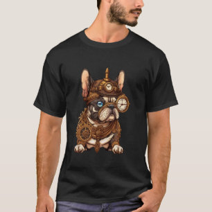 Steampunk Französische Bulldogge Hund Steam Punk H T-Shirt