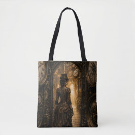 Steampunk-Frau Passage durch die Zeit