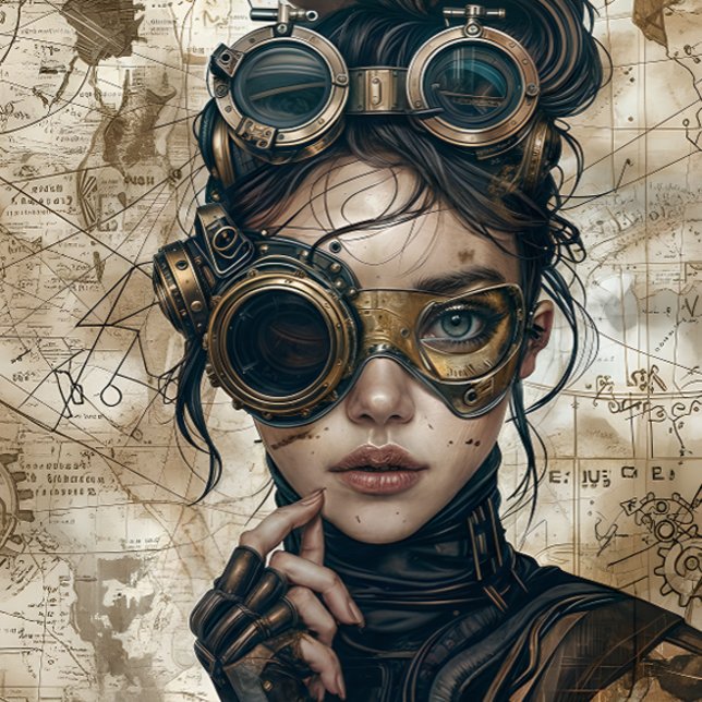 Steampunk-Frauen-Decoupage-Papier Geschenkpapier Set (Von Creator hochgeladen)