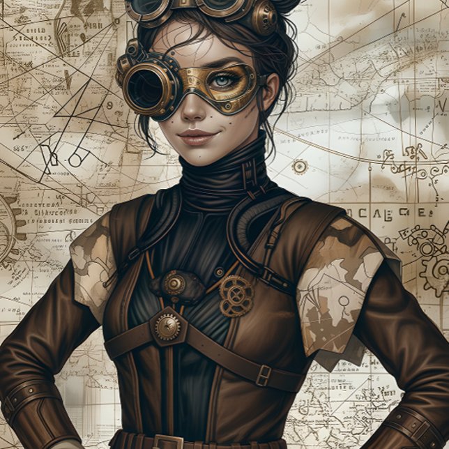Steampunk-Frauen-Decoupage-Papier Geschenkpapier Set (Von Creator hochgeladen)