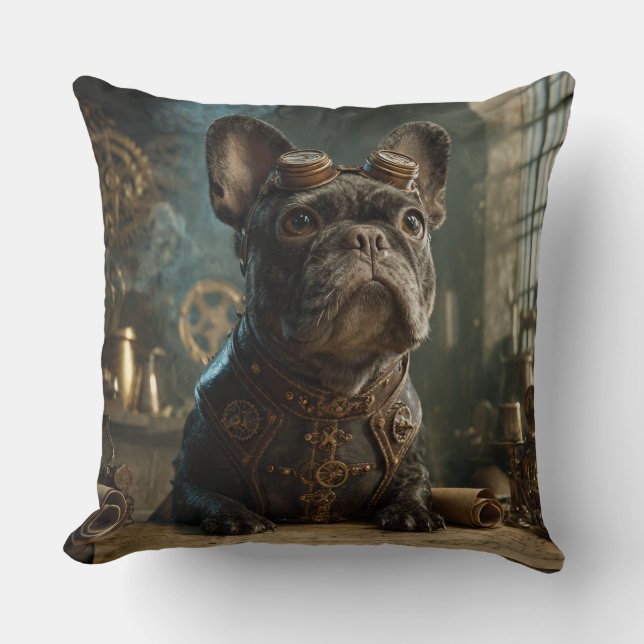 Steampunk Frenchie (Edition 1) - Kissen (Vorderseite)
