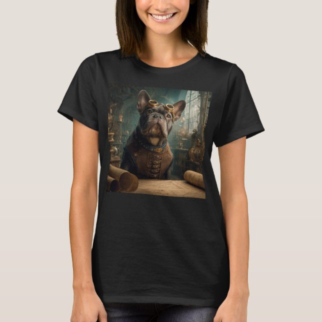 Steampunk Frenchie (Edition 2) - Damen Basic-Shirt T-Shirt (Vorderseite)