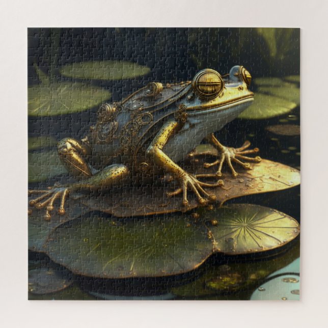 Steampunk Frog | Gotische Kunst Puzzle (Vertikal)